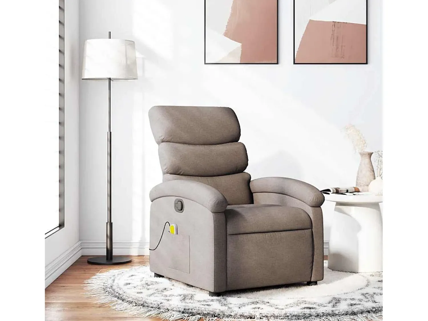 Online Poltrona de massagens reclinável tecido cinzento-acastanhado SHL850249 Taupe