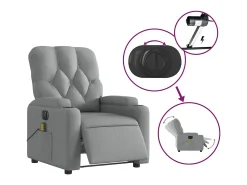 Poltrona| Poltrona de massagens reclinável elétrica tecido -claro SHL569421 Cinzento