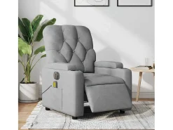 Poltrona| Poltrona de massagens reclinável elétrica tecido -claro SHL569421 Cinzento