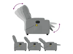 Poltrona| Poltrona de massagens reclinável elétrica tecido -claro SHL569421 Cinzento