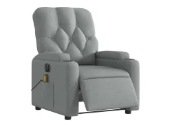 Poltrona| Poltrona de massagens reclinável elétrica tecido -claro SHL569421 Cinzento