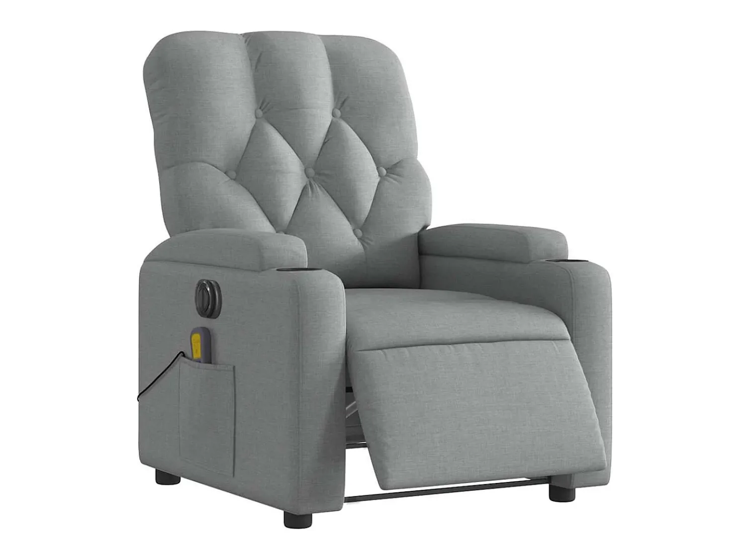 Poltrona| Poltrona de massagens reclinável elétrica tecido -claro SHL569421 Cinzento