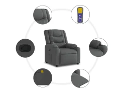 Online Poltrona de massagens reclinável tecido cinzento-escuro SHL888206 Cinza antracite