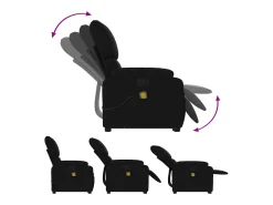 New Poltrona de massagens reclinável elevatória tecido SHL921850 Preto