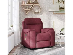 Best Poltrona de massagens reclinável tecido tinto SHL100143 Vermelho