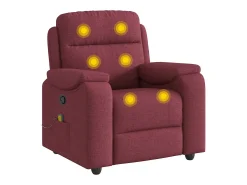 Best Poltrona de massagens reclinável tecido tinto SHL100143 Vermelho