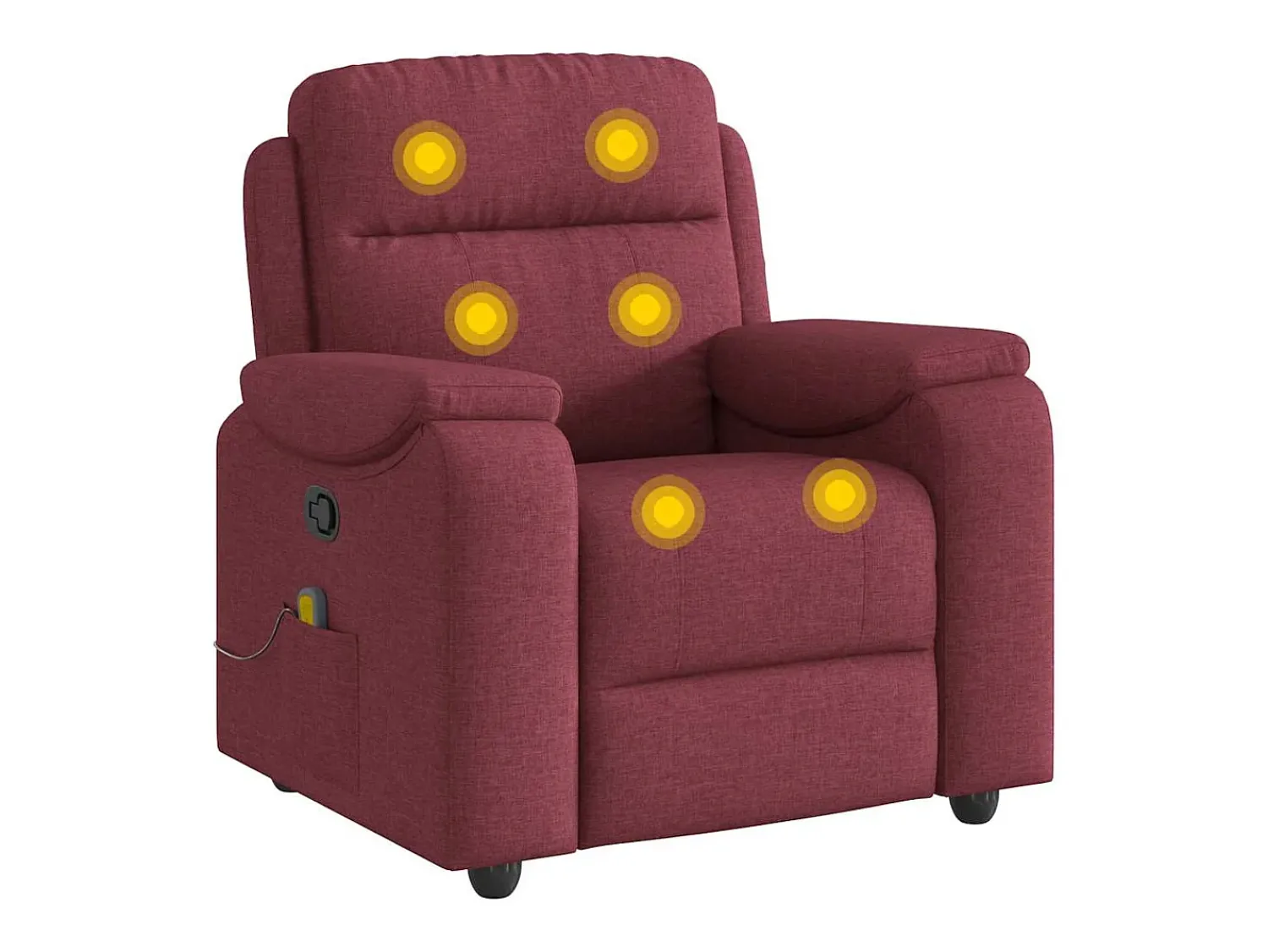 Best Poltrona de massagens reclinável tecido tinto SHL100143 Vermelho