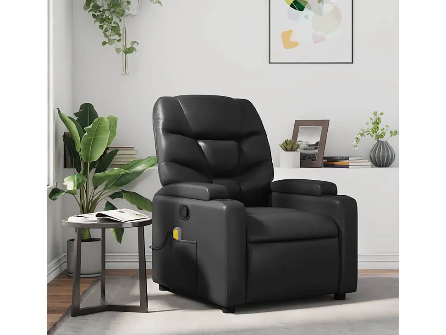 Poltrona* Poltrona de massagens reclinável couro artificial SHL541099 Preto