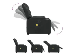 Poltrona* Poltrona de massagens reclinável couro artificial SHL541099 Preto