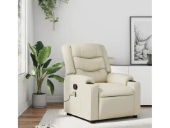 Poltrona* Poltrona de massagens reclinável couro artificial cor SHL832855 Creme