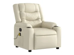 Poltrona* Poltrona de massagens reclinável couro artificial cor SHL832855 Creme
