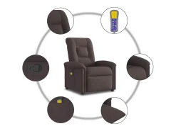Poltrona de massagens reclinável tecido -escuro SHL13230^ Poltrona
