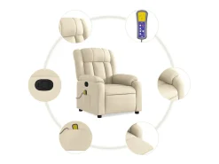 Poltrona* Poltrona de massagens reclinável tecido cor SHL937903 Creme