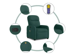 vidaxl Poltrona de massagens reclinável tecido -escuro^ Poltrona