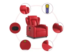 Poltrona| Poltrona de massagens reclinável couro artificial SHL728999 Vermelho