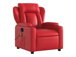 Poltrona| Poltrona de massagens reclinável couro artificial SHL728999 Vermelho