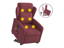 Poltrona de massagens reclin. elevatória tecido tinto SHL69840^ Poltrona