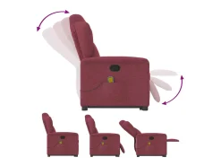 Poltrona de massagens reclin. elevatória tecido tinto SHL69840^ Poltrona