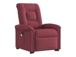 New Poltrona de massagens reclin. elevatória tecido tinto SHL437090 Vermelho