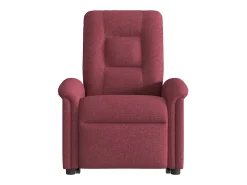 New Poltrona de massagens reclin. elevatória tecido tinto SHL437090 Vermelho