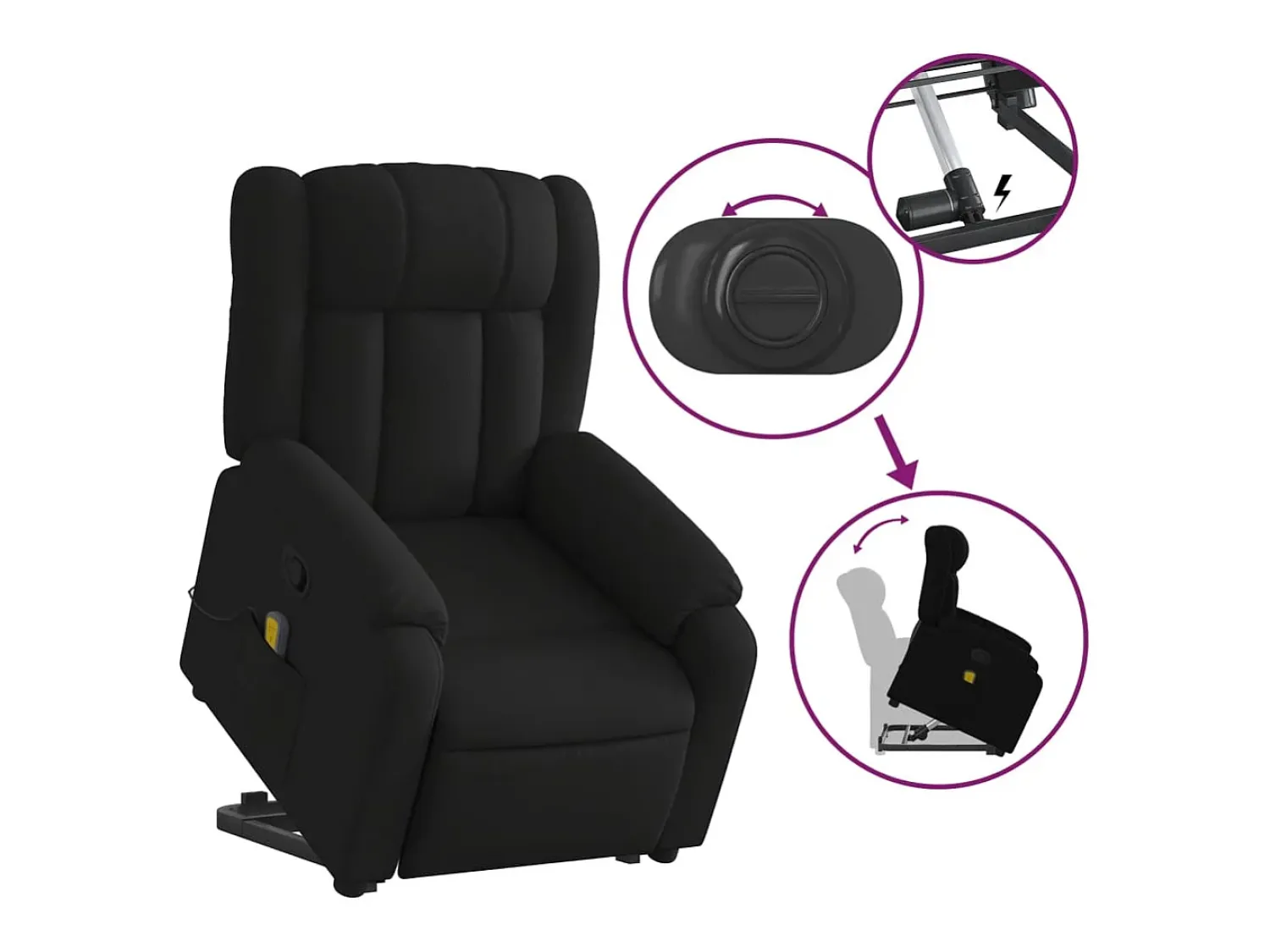 Poltrona de massagens reclinável elevatória tecido SHL544428^ Poltrona