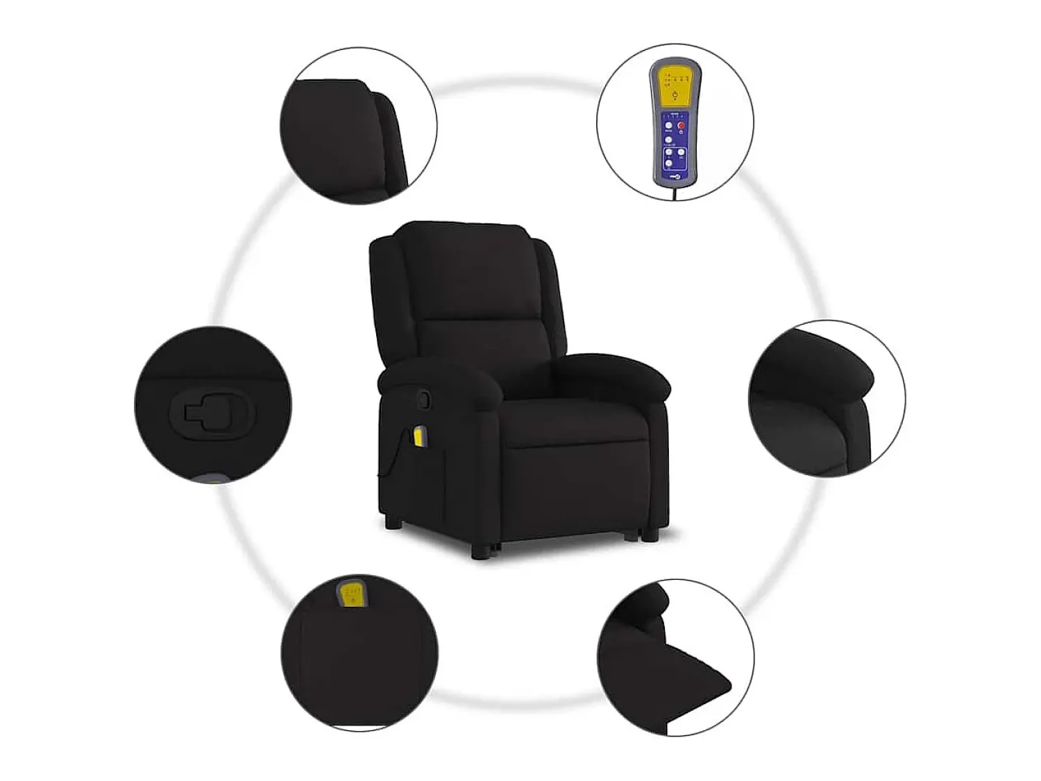 Poltrona| Poltrona de massagens reclinável elevatória tecido SHL55022 Preto