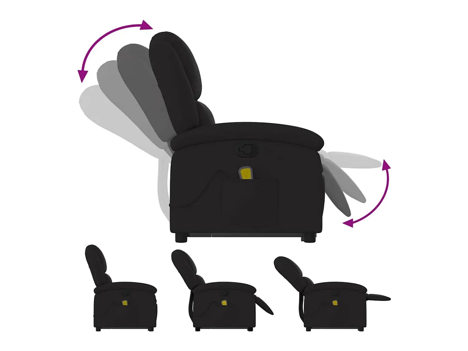 Poltrona| Poltrona de massagens reclinável elevatória tecido SHL55022 Preto