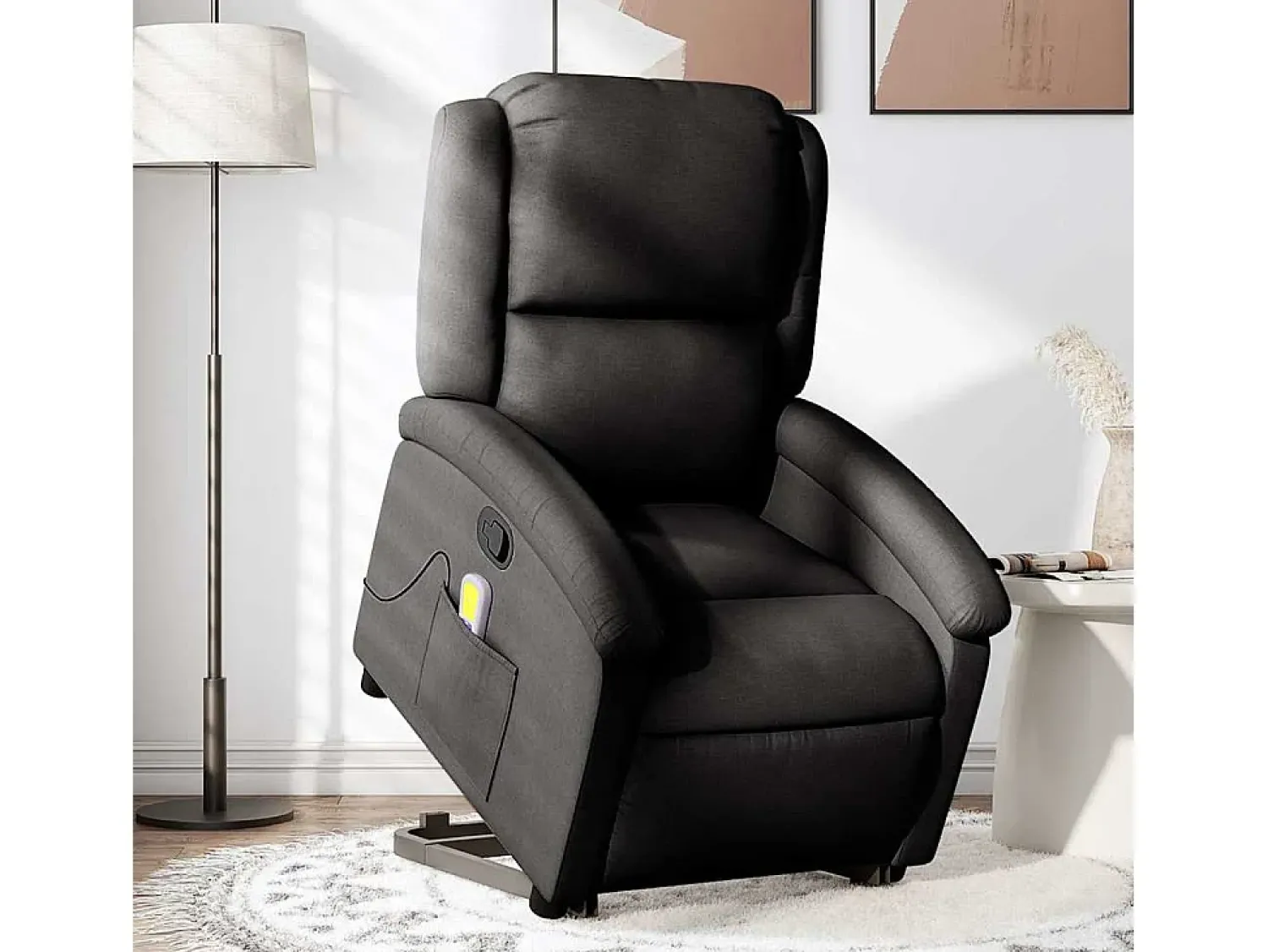 Poltrona| Poltrona de massagens reclinável elevatória tecido SHL55022 Preto