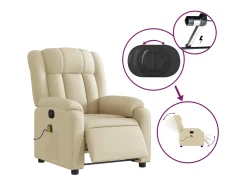 Poltrona| Poltrona de massagens reclinável elétrica tecido SHL377613 Creme