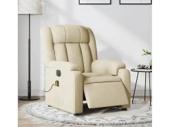 Poltrona| Poltrona de massagens reclinável elétrica tecido SHL377613 Creme