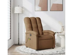New Poltrona de massagens reclinável tecido SHL211799 Castanho