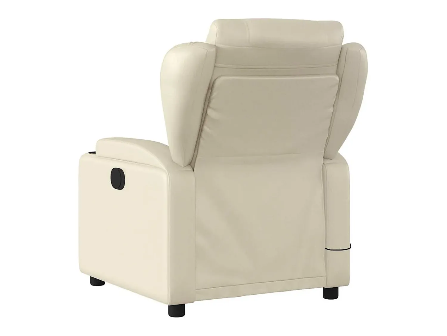 New vidaxl Poltrona de massagens reclinável couro artificial cor Creme