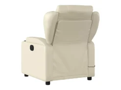 New vidaxl Poltrona de massagens reclinável couro artificial cor Creme