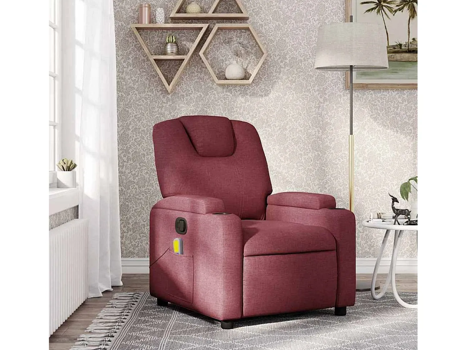 Outlet Poltrona de massagens reclinável tecido tinto SHL582282 Vermelho