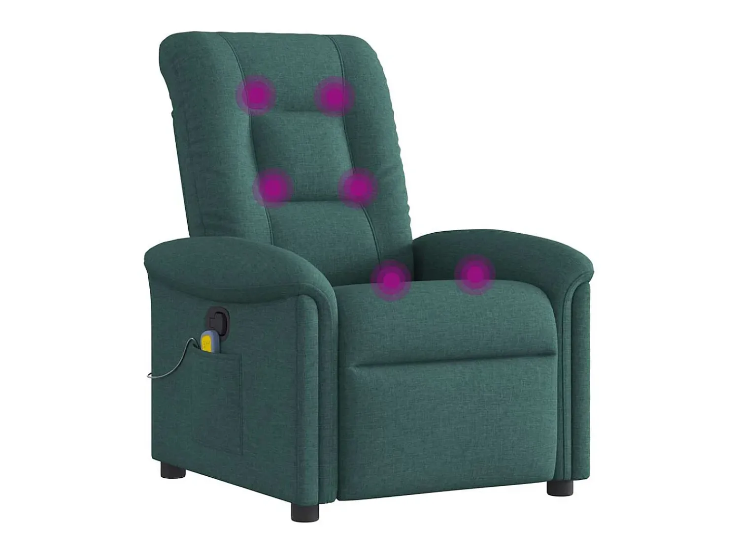 Poltrona de massagens reclinável tecido verde-escuro SHL389662^ Poltrona