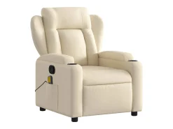 Clearance Poltrona de massagens reclinável tecido cor SHL39763 Creme