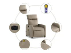 Poltrona| Poltrona de massagens reclinável couro artificial cappuccino SHL914366 Castanho