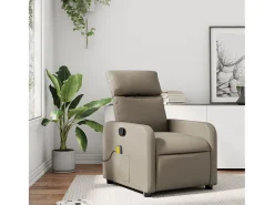 Poltrona| Poltrona de massagens reclinável couro artificial cappuccino SHL914366 Castanho
