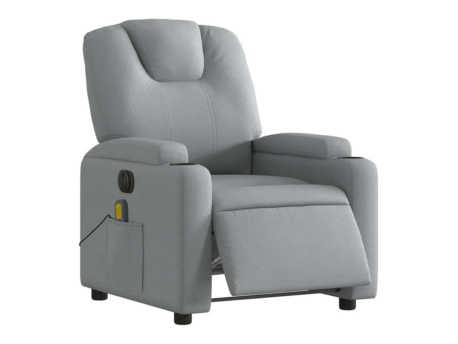 Poltrona de massagens reclinável elétrica tecido -claro SHL438814^ Poltrona