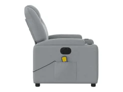 Poltrona de massagens reclinável elétrica tecido -claro SHL438814^ Poltrona