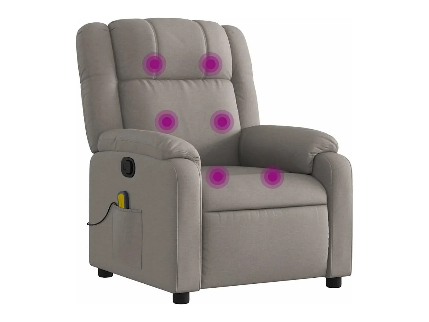 Discount vidaxl Poltrona de massagens reclinável tecido cinzento-acastanhado Taupe