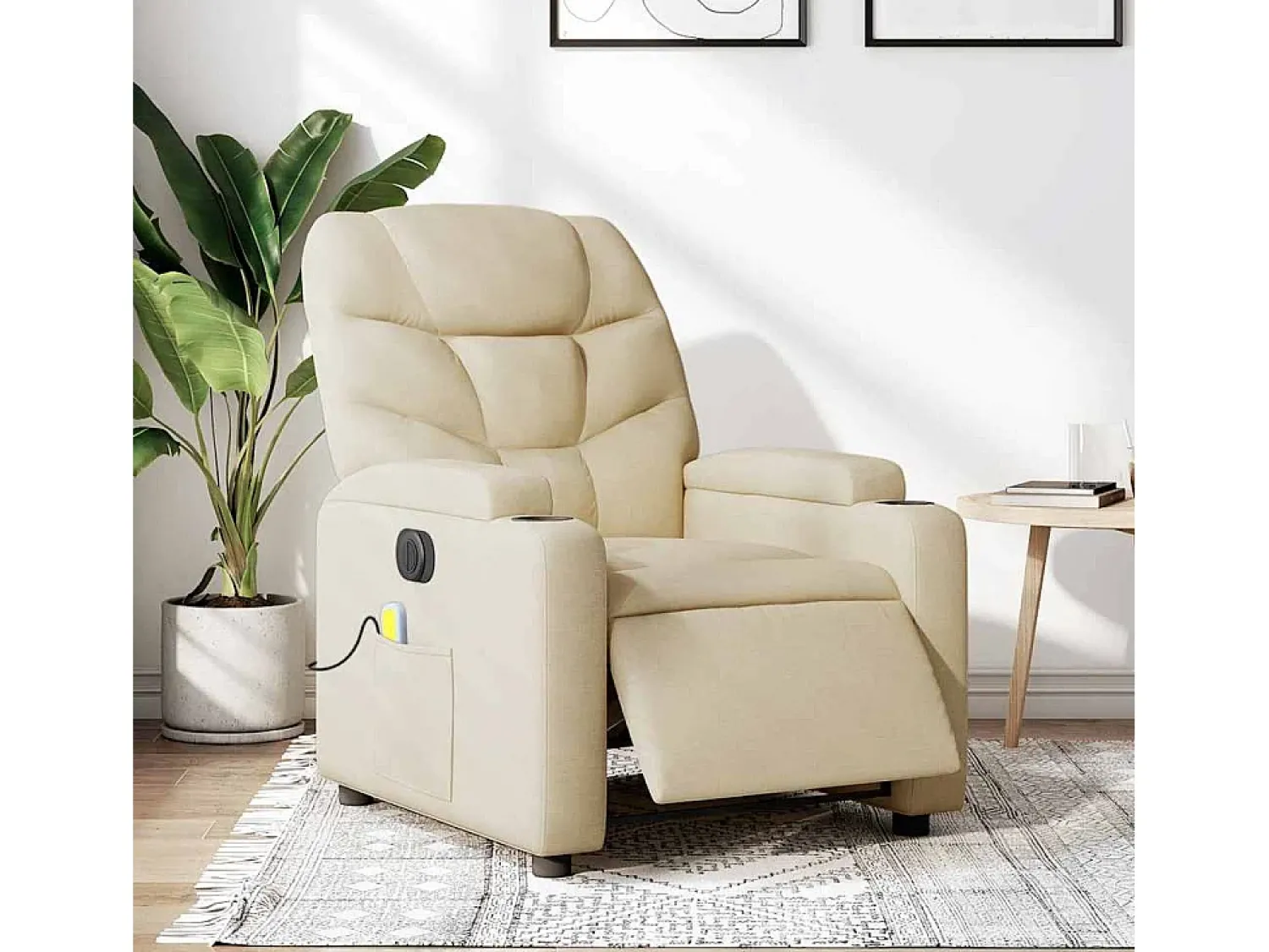 Poltrona de massagens reclinável elétrica tecido SHL779316^ Poltrona