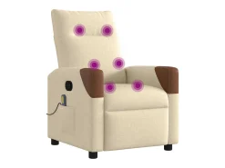 Poltrona| Poltrona de massagens reclinável tecido cor SHL477689 Creme