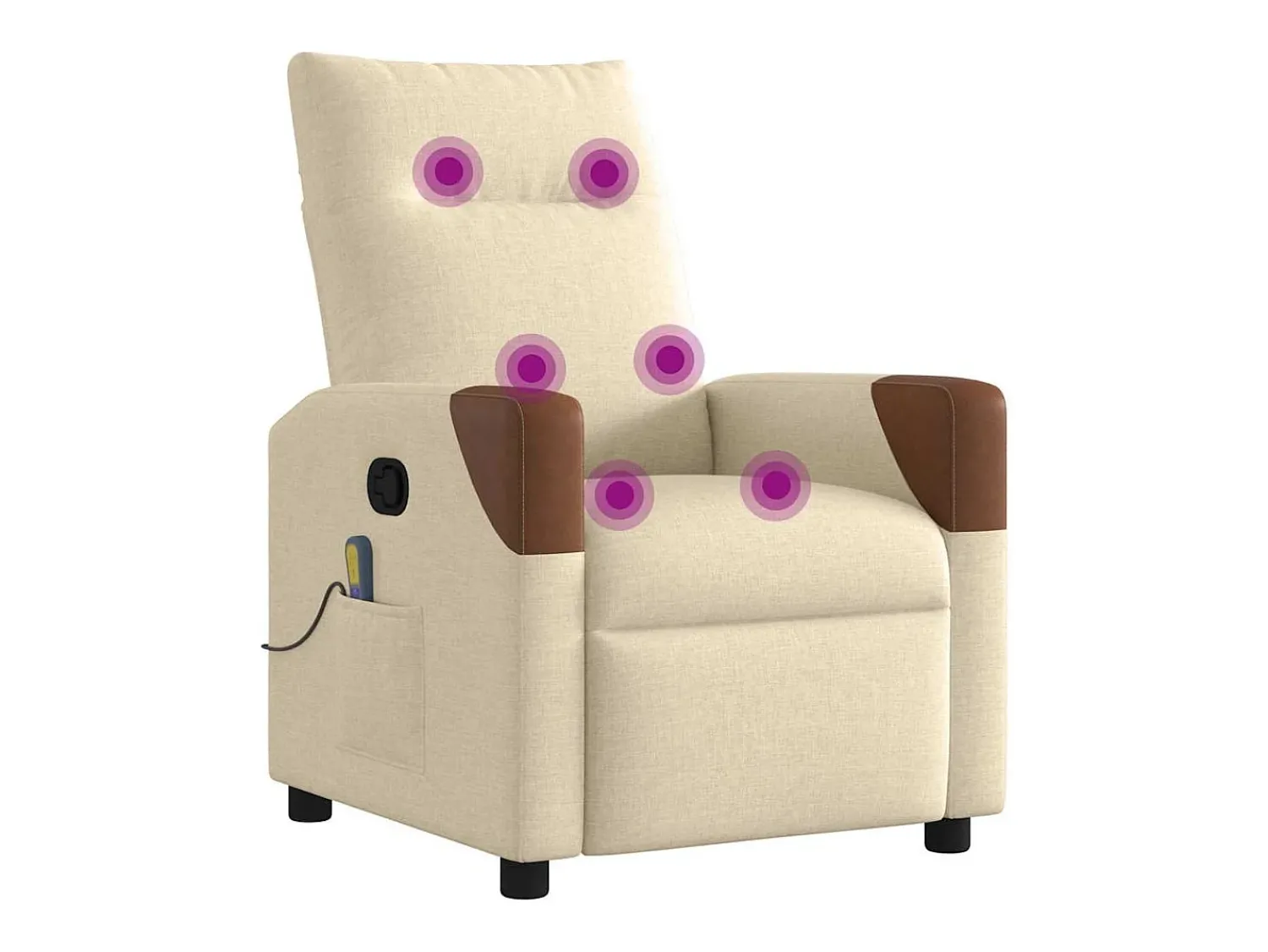 Poltrona| Poltrona de massagens reclinável tecido cor SHL477689 Creme