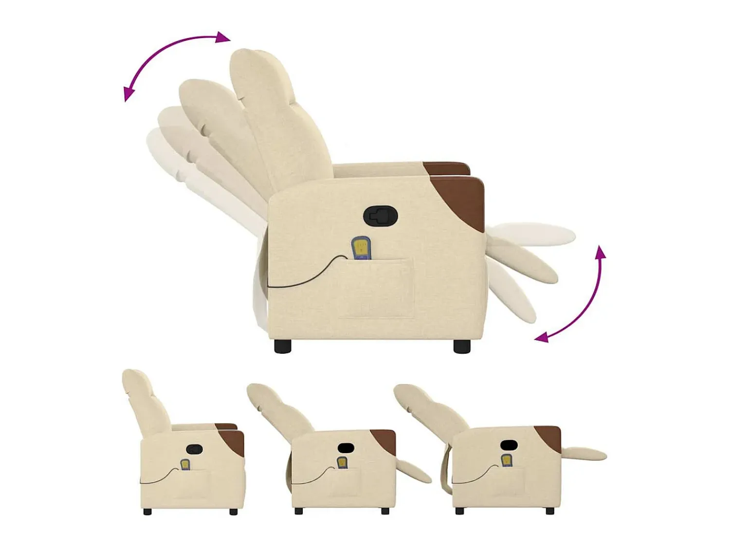Poltrona| Poltrona de massagens reclinável tecido cor SHL477689 Creme
