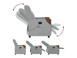 Poltrona| Poltrona de massagens reclinável elétrica tecido -claro SHL949306 Cinzento