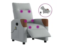 Poltrona| Poltrona de massagens reclinável elétrica tecido -claro SHL949306 Cinzento