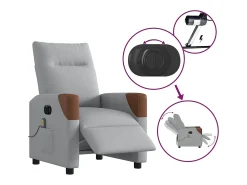 Poltrona| Poltrona de massagens reclinável elétrica tecido -claro SHL949306 Cinzento