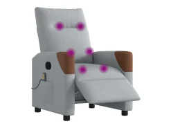 Poltrona| Poltrona de massagens reclinável elétrica tecido -claro SHL949306 Cinzento