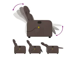 Poltrona| Poltrona de massagens reclinável couro artificial SHL764588 Castanho